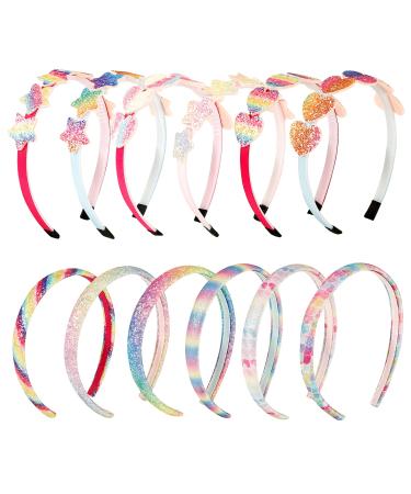 Forehead ligaments for girls Comius Sharp 12 pieces of glitter-herz-girlsring ribbons sequin star-hair hair straps multi-color headband for girls hair accessories - Buy Online on GoSupps.com