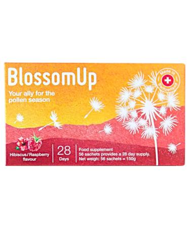 Blossomup drinking powder in hay fever and pollen allergy (raspberry hibiscus) 1 pack for 4 weeks-dietary supplements with a refreshing taste-Made in Switzerland raspberry hibiscus 150 g (1 Pack)