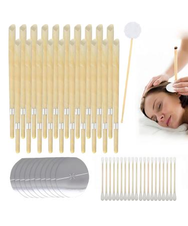 Ear Cleaning Kit for Family 20 Pack Safe Ear Wax Removal Tool with Protective Spacers & Cotton Swabs Gentle Earwax and Dandruff Cleaner for Home Use Orange