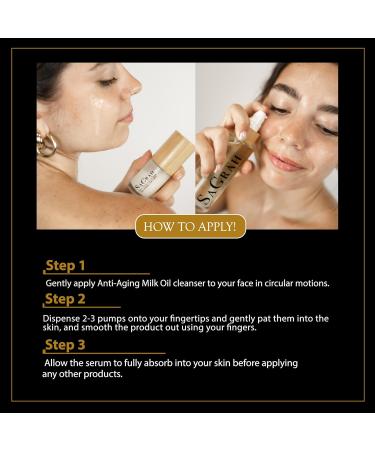 SaGrah Beauty Anti-Aging Oil Cleanser with Jojoba Milk (3.4 oz) and Hydrating Face Moisturizer Ceramide Serum (1 oz) Duo for All Skin Types - 100% Vegan and Cruelty Free Skin Glow 2 Pcs Set - Buy Online on GoSupps.com