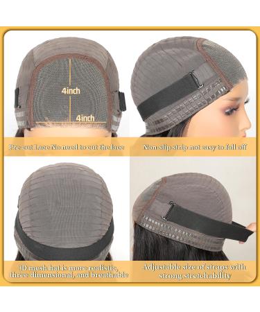 Buy Glueless Body Wave Wig - 16 Inch Human Hair Pre Cut Lace Natural Hairline Beginner Friendly HD Lace Upgraded 4x4 Design - Buy Online on GoSupps.com