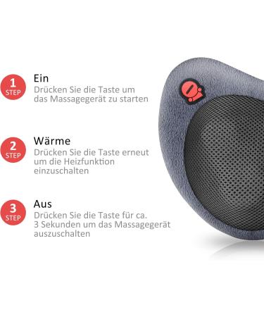 Comfier Shiatsu Neck Massage Device - Heated 3D Rotating Massage Pillow for Neck Shoulder & Back - Ideal Gift for Men Women Mom & Dad - Buy Online on GoSupps.com