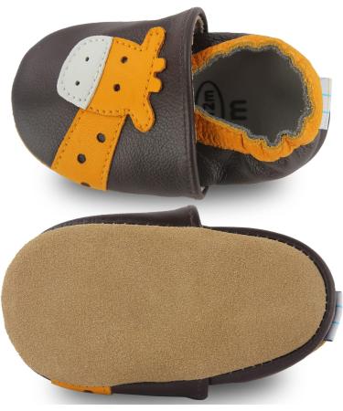 Soft Leather Baby Shoes - Non-Slip First Walking Sneakers for Boys & Girls (18-24 Months, Brown Deer) - Buy Online on GoSupps.com