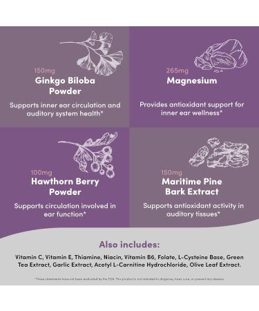 Vital Peak Hearing Peak - Tinnitus Supplements - Ear Health Supplements for Ringing Ears with Magnesium Ginkgo Biloba Green Tea Extract Niacin Acetyl L-Carnitine Vegan Gluten Free - 120 Capsules - Buy Online on GoSupps.com