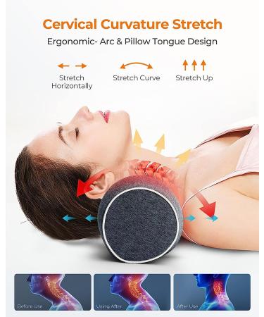 NIMOOD Neck Stretcher with Graphene Heating - Cervical Neck Traction Device for Neck Pain Relief and Muscle Relaxation - Grey - Buy Online on GoSupps.com