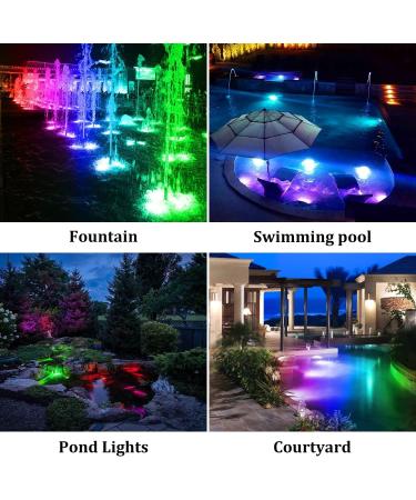 Natpow RGB Solar Pond Lighting - IP68 Waterproof Underwater Spotlights for Garden & Patio - Color Changing Landscape Lights (2 in 1) - Buy Online on GoSupps.com