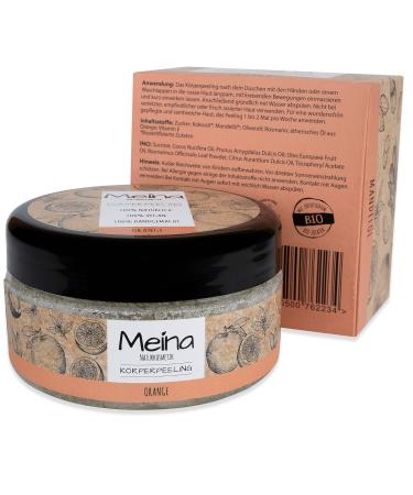 Meina Organic Body Peeling with Orange - Exfoliating Scrub for Face Body & Lips - 280g | Unisex Body Care - Buy Online on GoSupps.com