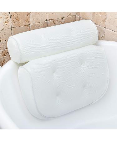 Bathtub Pillow for Neck and Shoulder: Spa Bathroom Accessories Bath Pillow for Bathtub with 6 Suction Cups. Luxury Headrest Bath Cushion for Tub. Self-Care Gifts for Women, Relaxing Bath Gift Set