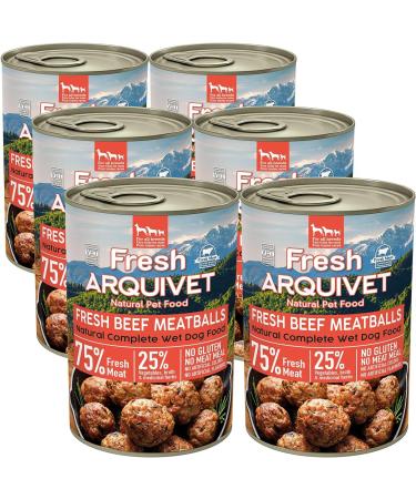 ARQUIVET Fresh Beef Meatballs - Cans of beef sweet potato and carrot meatballs - Pack of 6 units x 400g - Wet Food for Dogs All Breeds - Buy Online on GoSupps.com