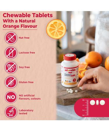 Wampole Adorable Vitamin D Immunity 1000 IU Helps Support Immune Function 100 chewable tablets For Children Age 3 and Up - Buy Online on GoSupps.com