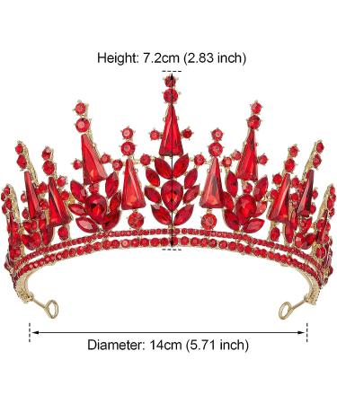 AW BRIDAL Red Queen Crown - Wedding Tiara for Women | Princess Headpiece for Prom, Pageant and Halloween - Buy Online on GoSupps.com