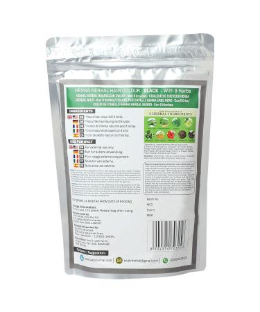 SVATV Black Henna Hair Color with 9 Herbs | Natural Mehndi Hair Dye - 227g (0.5 lb) - Vibrant Black - Buy Online on GoSupps.com