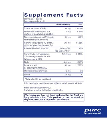 Pure Encapsulations B6 Complex | Vitamin B6 Supplement for Cellular, Cardiovascular, Neurological, & Psychological Health | 60 Capsules - Buy Online on GoSupps.com
