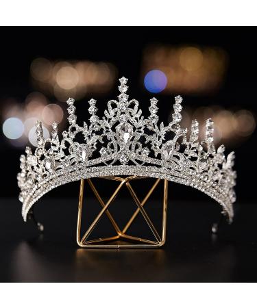 SWEETV Silver Queen Crown Tiara for Women - Wedding & Prom Headpiece - Buy Online on GoSupps.com