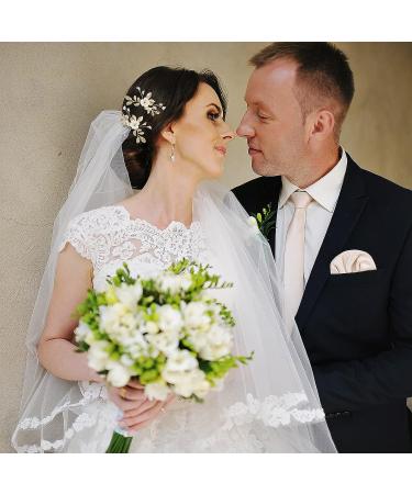 Bridal Flower Hair Pins: 4-Piece Pearl Hair Accessories with Ceramic Floral Clip for Wedding Party - Buy Online on GoSupps.com