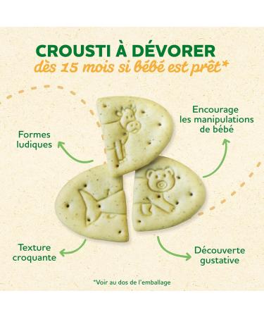 Bl dina Crousti D vorer D s 18 Mois Biscuit B b Texture Cracker Croquante et Forme Puzzle Ludique Recette C r ales Sans Sel Ajout pour Repas B b Petits Pois et Basilic Lot de 6x105g - Buy Online on GoSupps.com