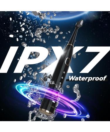 7am2m Sonic Electric Toothbrush for Adults and Kids | Rechargeable with 8 Brush Heads | 5 Modes & Smart Timer | Fast Charge for 75 Days - Black - Buy Online on GoSupps.com