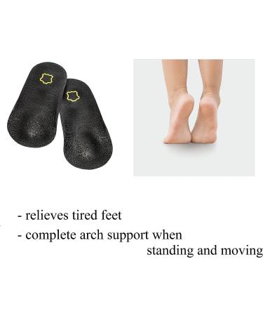Valenoks Kids Orthotic Leather 3/4 Length Insoles with Arch Support for Flat Feet - W2.5-3.5/Kid 2-3 Black - Buy Online on GoSupps.com