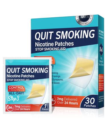 7 mg | Step 3 Quit Smoking Patches Stop Smoking Patches Aid Delivered Over 24 Hours to Help Quit Smoking 30 Count Easy and Effective Patches