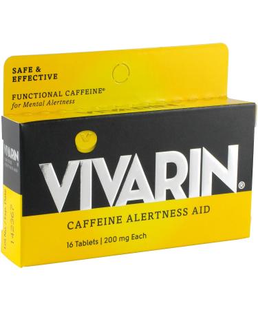 Vivarin Caffeine Alertness Aid 200mg - Enhance Mental Alertness | 16 Count Comparable to Coffee - Buy Online on GoSupps.com