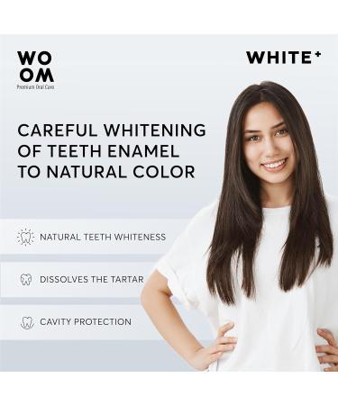 Woom White+ Whitening Toothpaste with Fluoride 75ml Best Teeth Whitening Solution for a Bright Smile - Buy Online on GoSupps.com