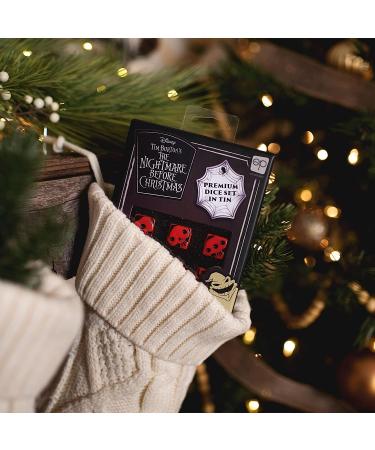 USAOPOLY Nightmare Before Christmas Premium Dice Set - Red & Black Custom Dice in Collectible Tin Case | Officially Licensed Disney 6-Sided Dice - Buy Online on GoSupps.com