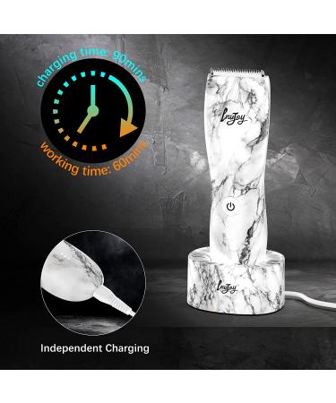 INVJOY Waterproof Body Hair Trimmer for Men - Electric Pubic Hair Shaver & Groomer with Replacement Blade - Marble Pattern White - Buy Online on GoSupps.com
