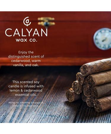 Calyan Cedar & Tobacco Scented Soy Wax Candle | 7.2 oz | 57 Hour Burn | Aromatherapy Gift in Amber Glass Jar - Buy Online on GoSupps.com
