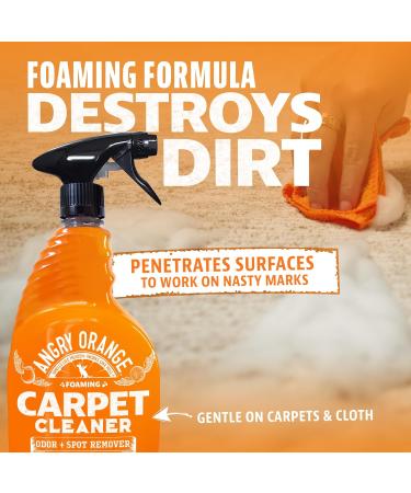 ANGRY ORANGE Carpet & Upholstery Cleaner - 24oz Foaming Solution for Stains & Citrus Freshness | International Shipping Available - Buy Online on GoSupps.com