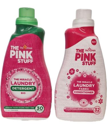 The Pink Stuff Laundry Bundle 1x Laundry Liquid Bio 30 Washes 960ml and 1x Laundry Fabric Conditioner 32 Washes 960ml - Buy Online on GoSupps.com