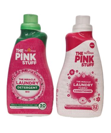 The Pink Stuff Laundry Bundle 1x Laundry Liquid Bio 30 Washes 960ml and 1x Laundry Fabric Conditioner 32 Washes 960ml