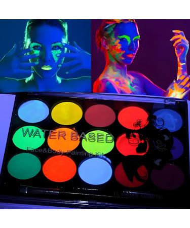 Face Paint UV Black Light Body Paint Glow in The Dark for Party Club Cosplay Costume Makeup Multicolor