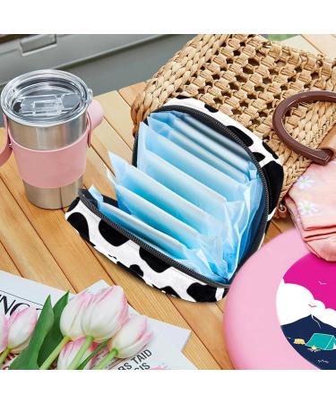 Shop Stylish Women's Binding-Up Bags - Black & White Cow Texture | Portable Menstrual Pads & Storage Holders | Ideal for School & Office - Buy Online on GoSupps.com