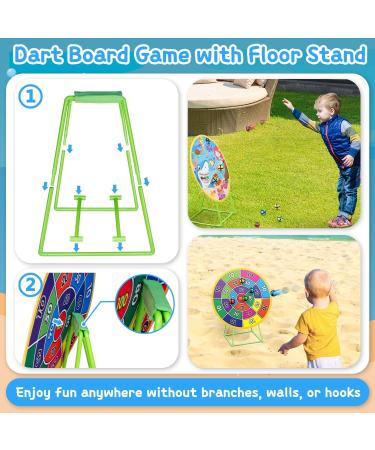 Dioju Dart Board for Kids - Double Sided Dartboard with 12 Sticky Balls | Indoor Outdoor Sport Toys for Boys & Girls | Target Action Game for Ages 3-12 | Perfect Birthday Party Gift - Buy Online on GoSupps.com