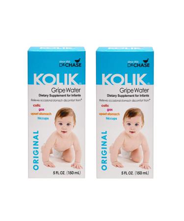 Dr. Chase Kolik Original Gripe Water - Colic Relief for Newborns & Infants - Safe, All Natural Gas Drops for Babies - Herbal Formula to Ease Digestive Discomfort & Fussiness - 5 fl. Oz (Pack of 2) 5.07 Fl Oz (Pack of 2)