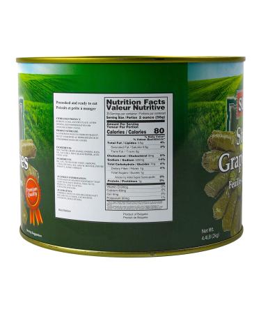 Sultan Vegetarian Stuffed Grape Leaves 4.4lb - Precooked Premium Dolma for Mezze Platter, Hot or Cold Appetizer/Entr e - Buy Online on GoSupps.com