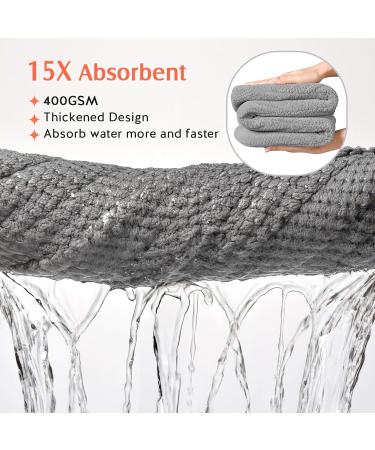 YFONG Microfiber Hair Towel Wrap - 2 Pack Super Absorbent Quick Dry Hair Turban for Women | Anti Frizz Large Hair Drying Towel in Gray & Camel - Perfect for All Hair Styles - Buy Online on GoSupps.com