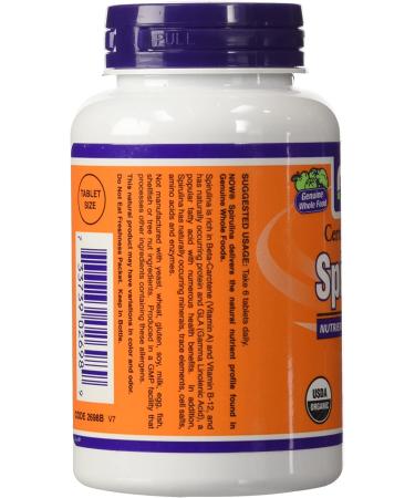 Organic Spirulina Tablets by Now Foods - 200 Count - Buy Online on GoSupps.com