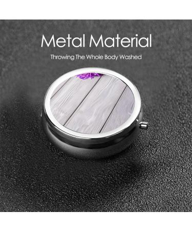 Orchid Printed Mini Round Pill Box | 3 Compartment Portable Pill Organizer | Travel Medicine Case for Home & Office - Buy Online on GoSupps.com