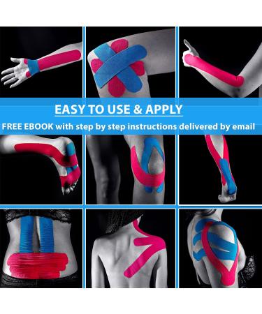 Kinesiology Tape 3 Pack - Latex Free, Water Resistant Tape for Muscles and Joints - Easy to Apply - Long Lasting Adhesive - Beige Pre-cut 3-Pack - Buy Online on GoSupps.com