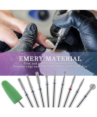 YUXIANLB 10pcs Nail Drill Bits Set - Professional Diamond Cuticle Removal Kit for Home Salon Acrylic Gel Nails - Buy Online on GoSupps.com