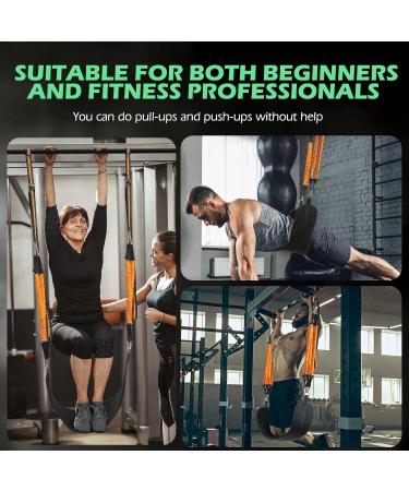 Buy ALongSong Heavy Duty Pull Up Assistance Bands | Adjustable Resistance Bands with Foot Pads for Body Strength Training - Orange - Buy Online on GoSupps.com