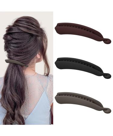 Fuyamp 3-Piece Vintage Banana Hair Clips for Long Hair - Stylish Fish Comb Clips for Women & Girls | International Shipping Available - Buy Online on GoSupps.com