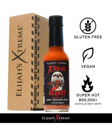 Elijah's Xtreme Regret Hot Sauce - Carolina Reaper & Trinidad Scorpion Pepper Blend - Buy Online on GoSupps.com
