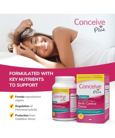 CONCEIVE PLUS Birth Control Detox Supplement - Prenatal Vitamins for Women | Hormone Balance & Ovarian Health | Essential for Conception | 60 Capsules - Buy Online on GoSupps.com