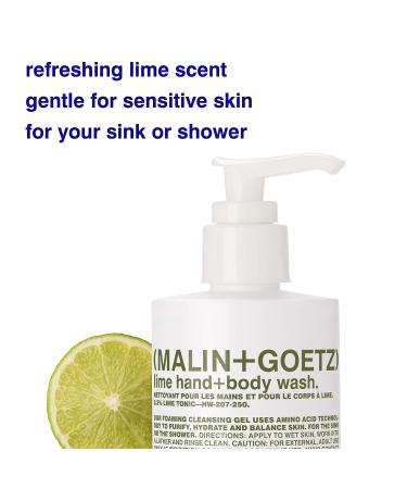 Malin + Goetz Lime Hand + Body Wash - Natural Cleansing for Women and Men, Hydrating & Purifying, Cruelty-Free & Vegan - 8.5 Fl oz - Buy Online on GoSupps.com