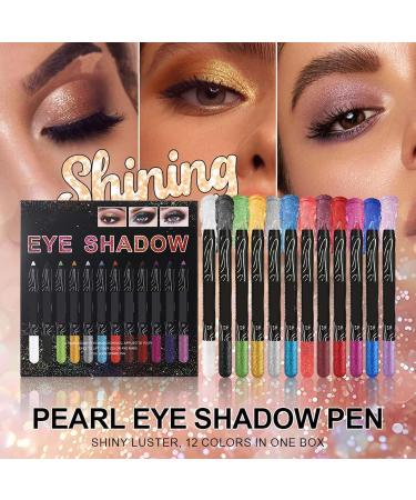 Eyeshadow Pen - Glitter Eye Pencil Glitter Eye Pencil High Pigmented Smudge-Proof Pearlescent For Women Eyes Makeup - Buy Online on GoSupps.com