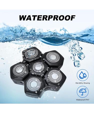 3 Pack 6D Magnetic Head Shaver Replacement Blades Head Electric Razor Replacement Heads Compatible with Muti modes Shaving Blades Shaver for Bald Men with 3 Cleaning Brush by Plantarecover 6d Black - Buy Online on GoSupps.com