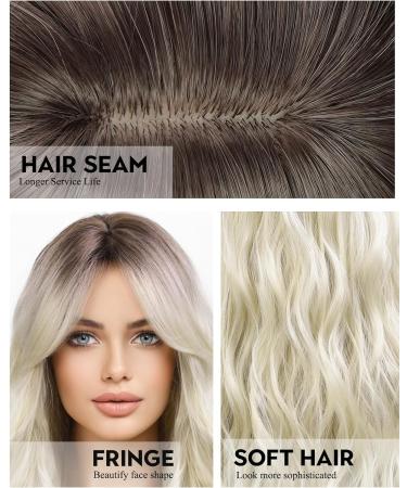 Wokestar Long Platinum Synthetic Wig with Curtain Fringe for Women - Buy Online on GoSupps.com