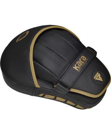 RDX Boxing Pads & Bag Gloves Set - Maya Hide Leather | Hook and Jab Training Pads | Curved Focus Mitts for MMA, Muay Thai, Kickboxing | Martial Arts Coaching | Punching Hand Target Strike Shield - GOLDEN - Buy Online on GoSupps.com